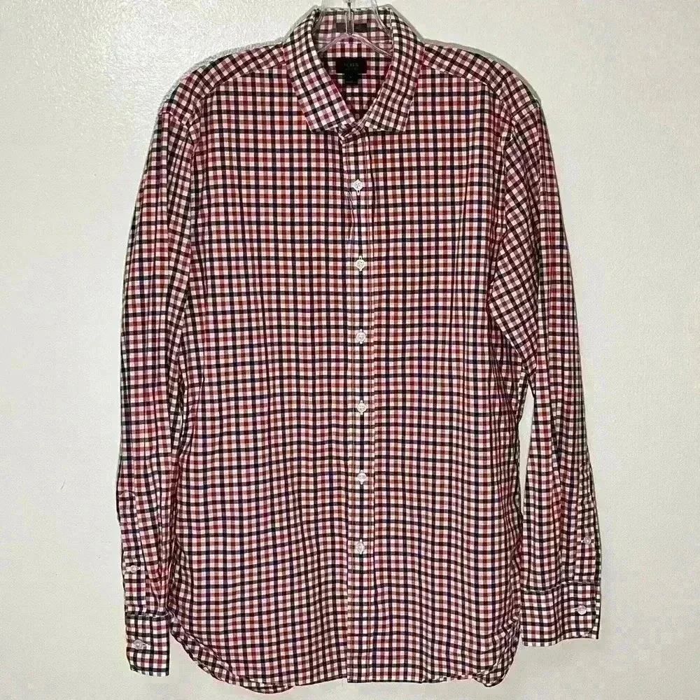 J. CREW Men Ludlow buttons down plaid shirt | size large